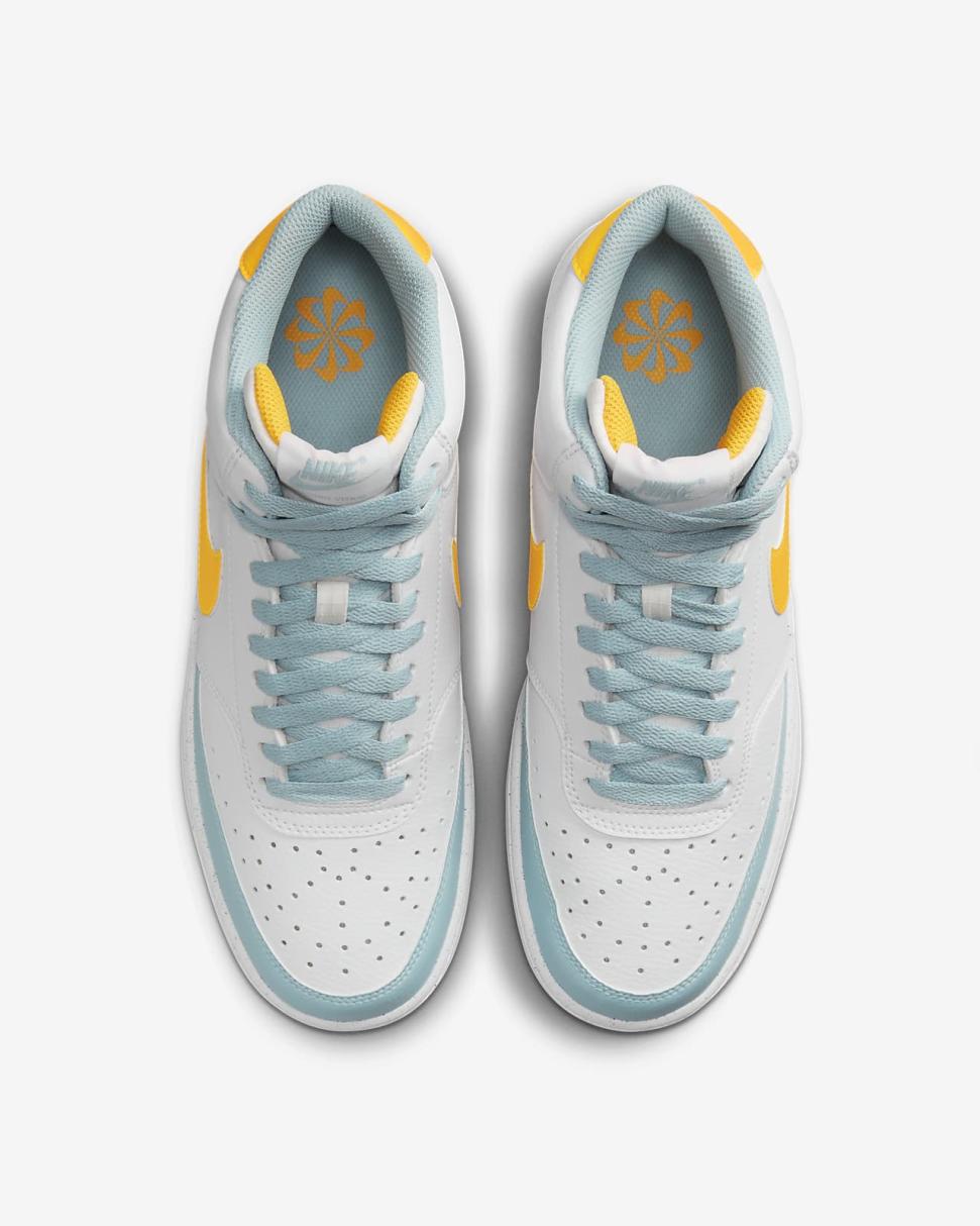 Nike Court Vision Mid Next Nature White/Ocean Bliss/Gum Light Brown/Laser Orange | Mens Nike Lifestyle