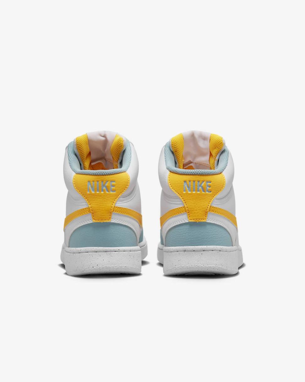 Nike Court Vision Mid Next Nature White/Ocean Bliss/Gum Light Brown/Laser Orange | Mens Nike Lifestyle