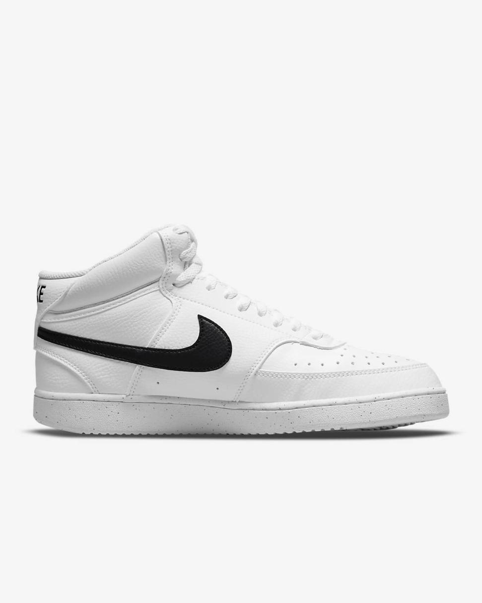Nike Court Vision Mid Next Nature White/White/Black | Mens Nike Lifestyle