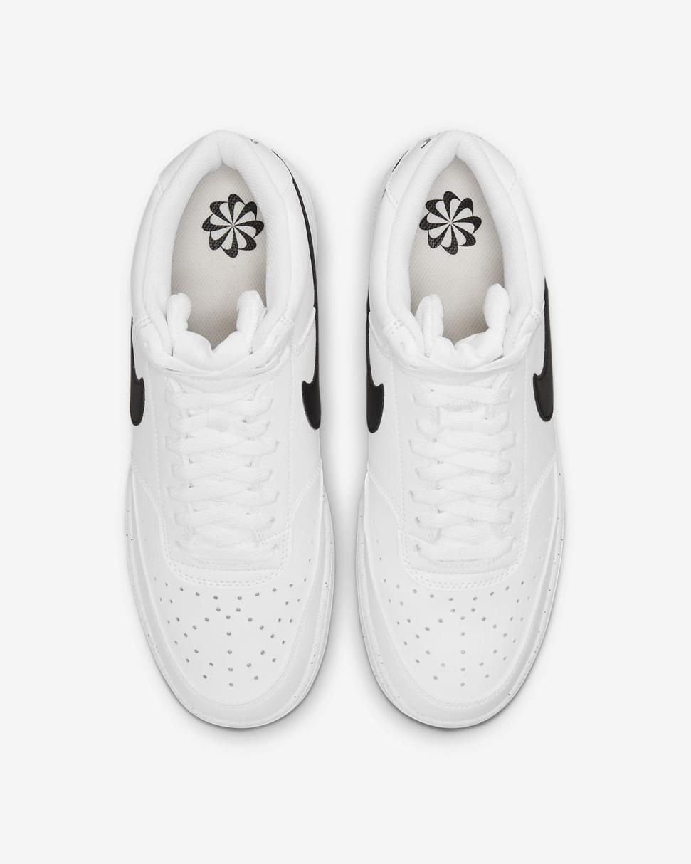 Nike Court Vision Mid Next Nature White/White/Black | Mens Nike Lifestyle