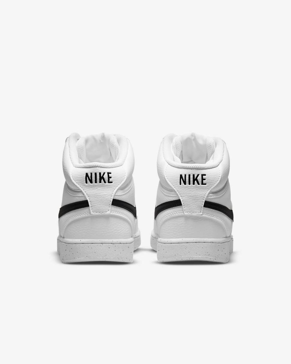 Nike Court Vision Mid Next Nature White/White/Black | Mens Nike Lifestyle