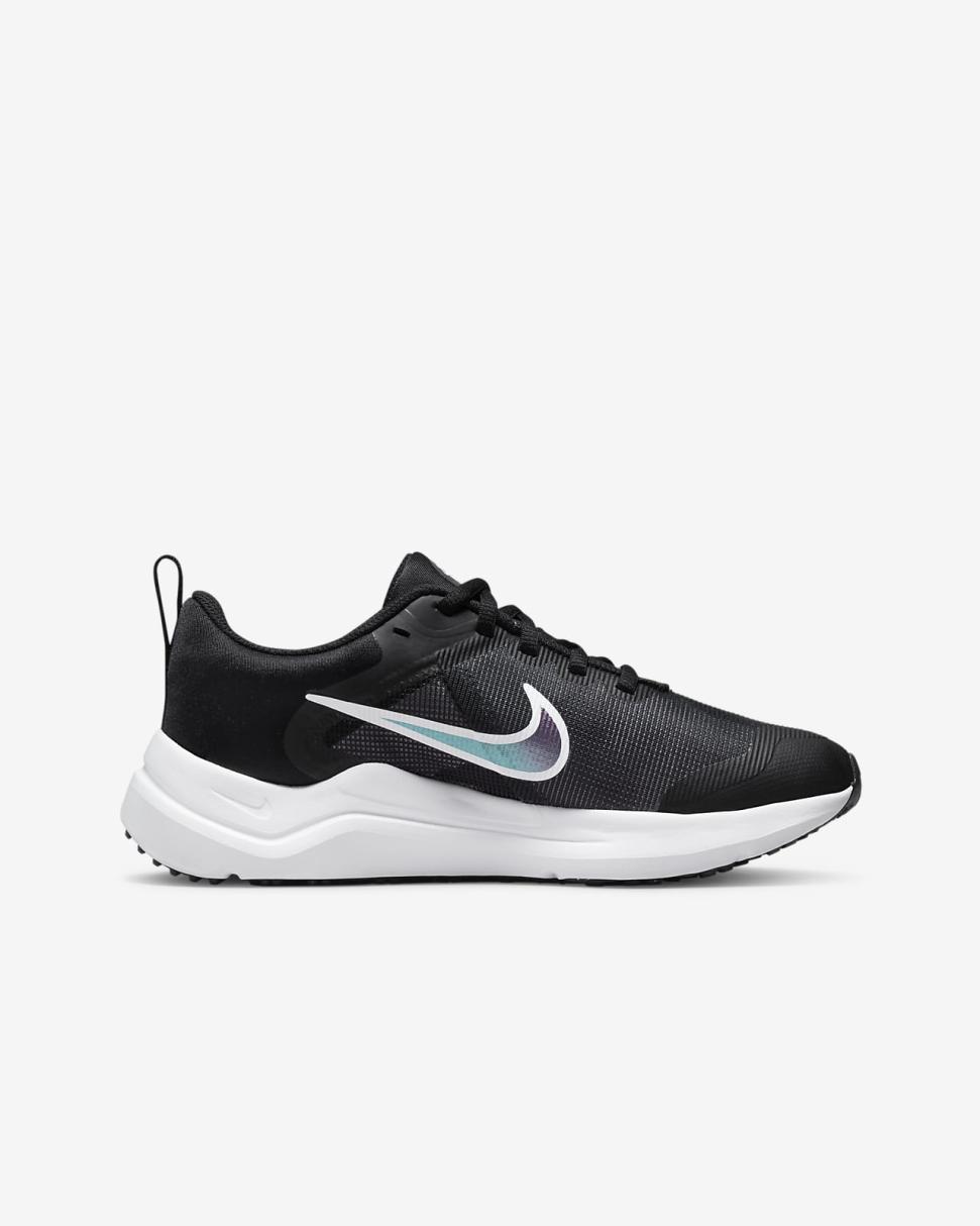 Nike Downshifter 12 Black/Dark Smoke Grey/White | Kids Nike Running
