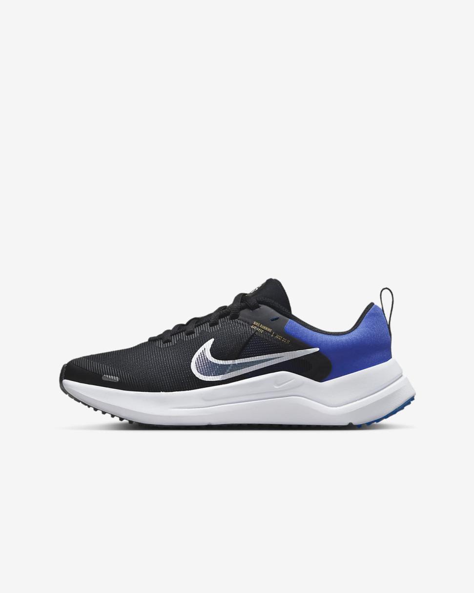 Nike Downshifter 12 Black/Racer Blue/Laser Orange/White | Kids Nike Running