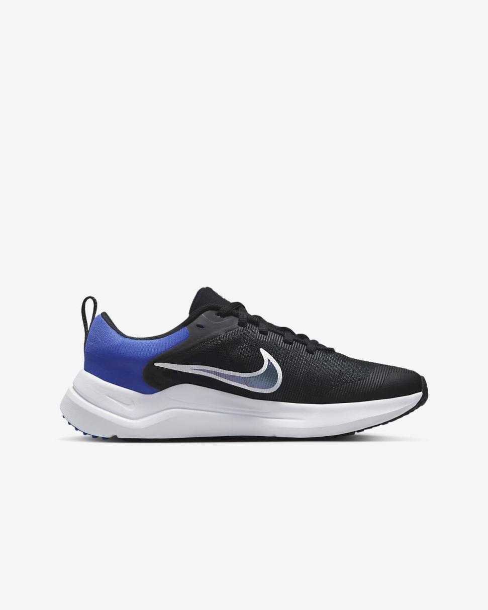 Nike Downshifter 12 Black/Racer Blue/Laser Orange/White | Kids Nike Running