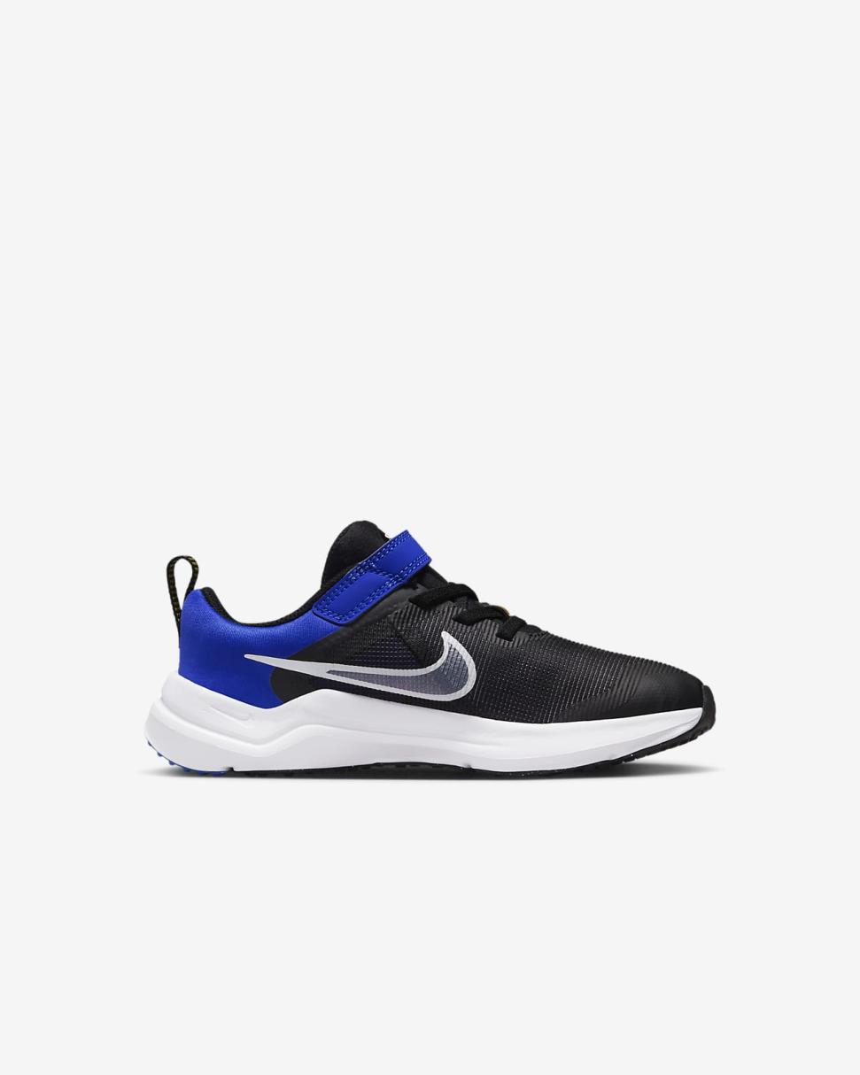 Nike Downshifter 12 Black/Racer Blue/Laser Orange/White | Kids Nike Running