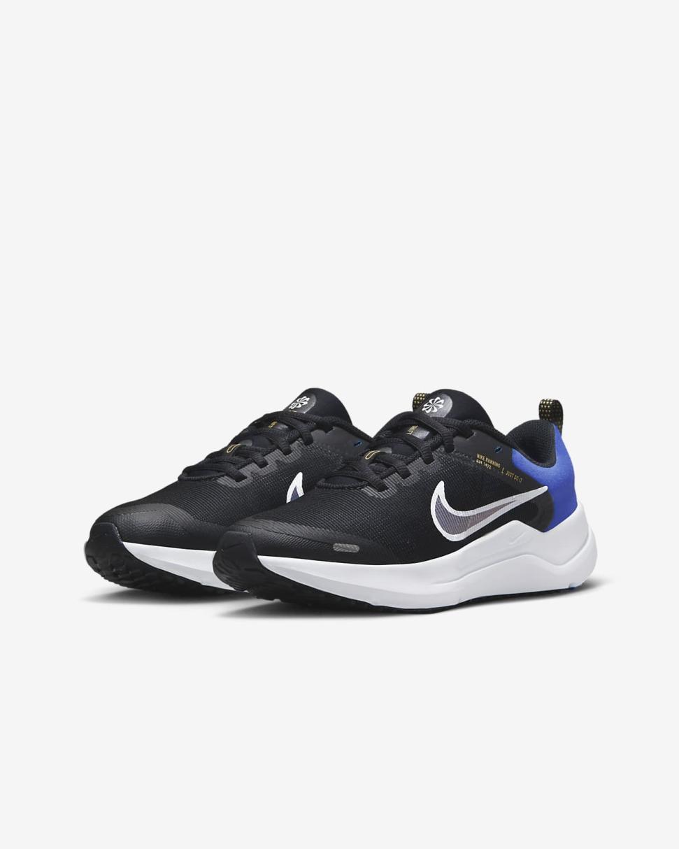 Nike Downshifter 12 Black/Racer Blue/Laser Orange/White | Kids Nike Running