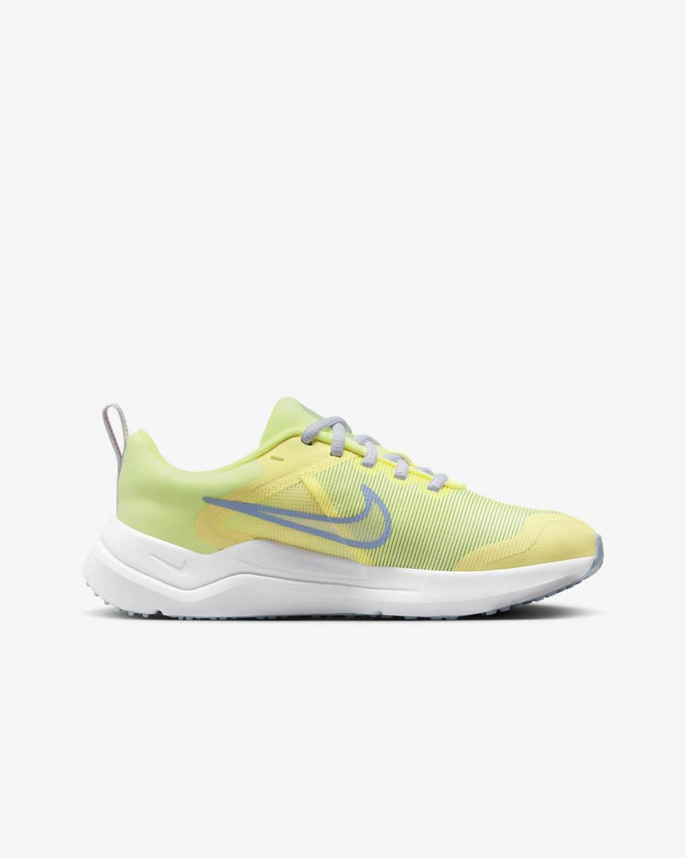 Nike Downshifter 12 Citron Tint/Football Grey/Cosmic Fuchsia/Cobalt Bliss | Kids Nike Running