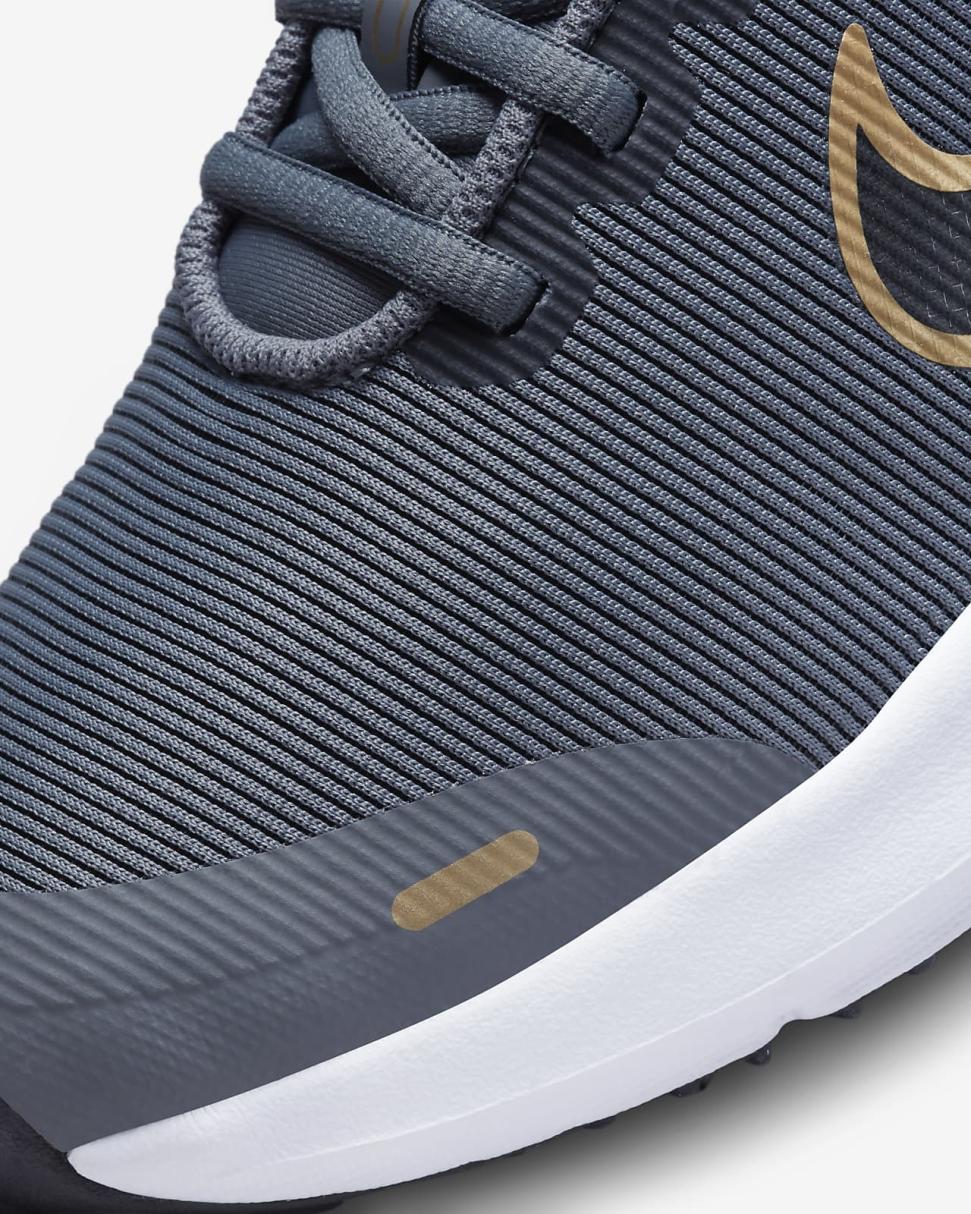 Nike Downshifter 12 Cool Grey/Black/White/Metallic Gold | Kids Nike Running