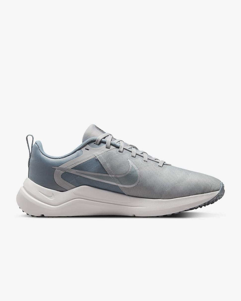 Nike Downshifter 12 Light Smoke Grey/Aviator Grey/Photon Dust/Metallic Cool Grey | Mens Nike First Day Kicks