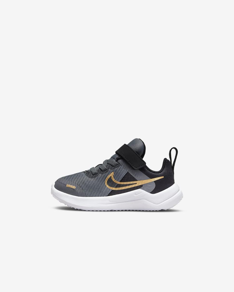 Nike Downshifter 12 Next Nature Cool Grey/Black/White/Metallic Gold | Kids Nike Lifestyle