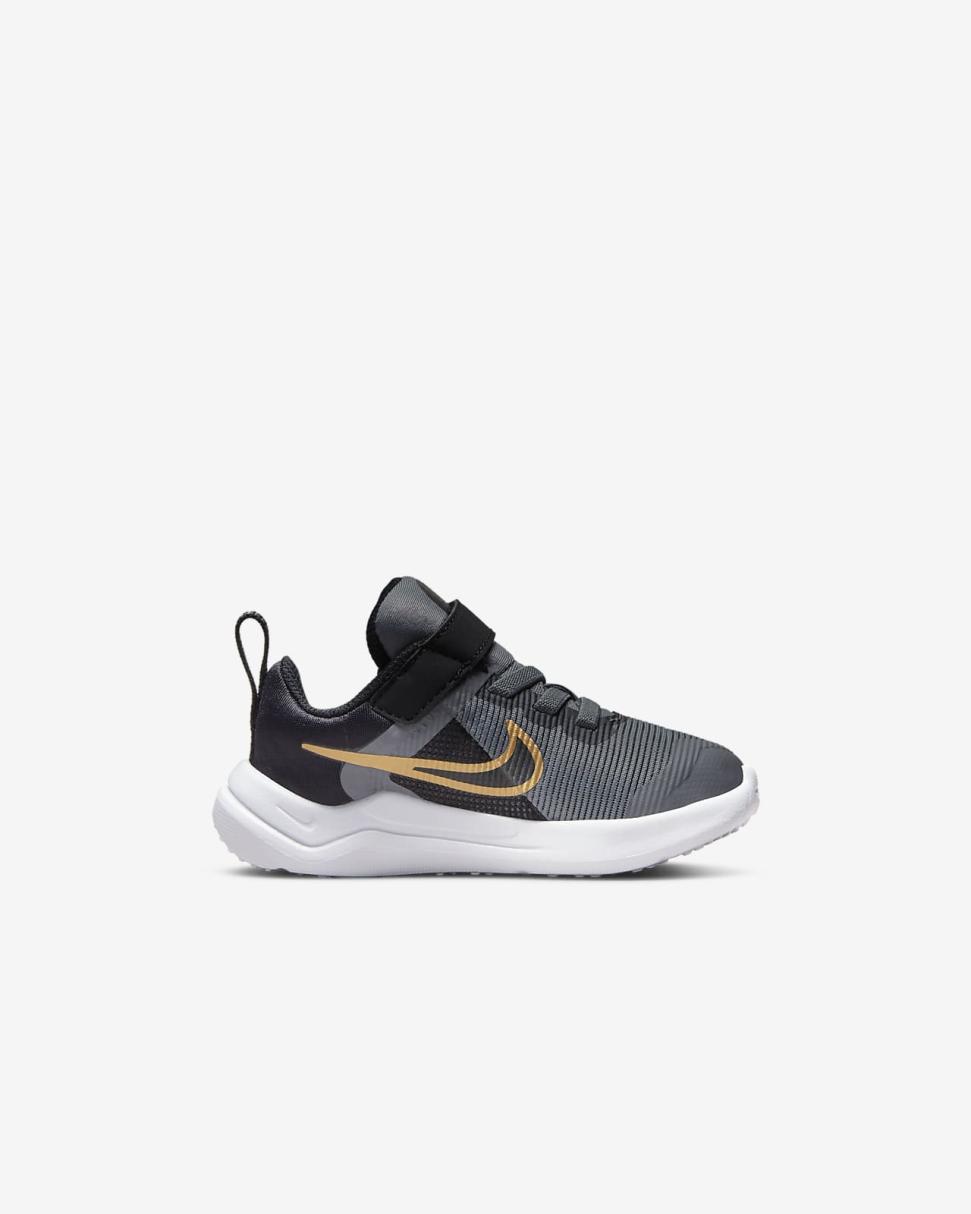 Nike Downshifter 12 Next Nature Cool Grey/Black/White/Metallic Gold | Kids Nike Lifestyle