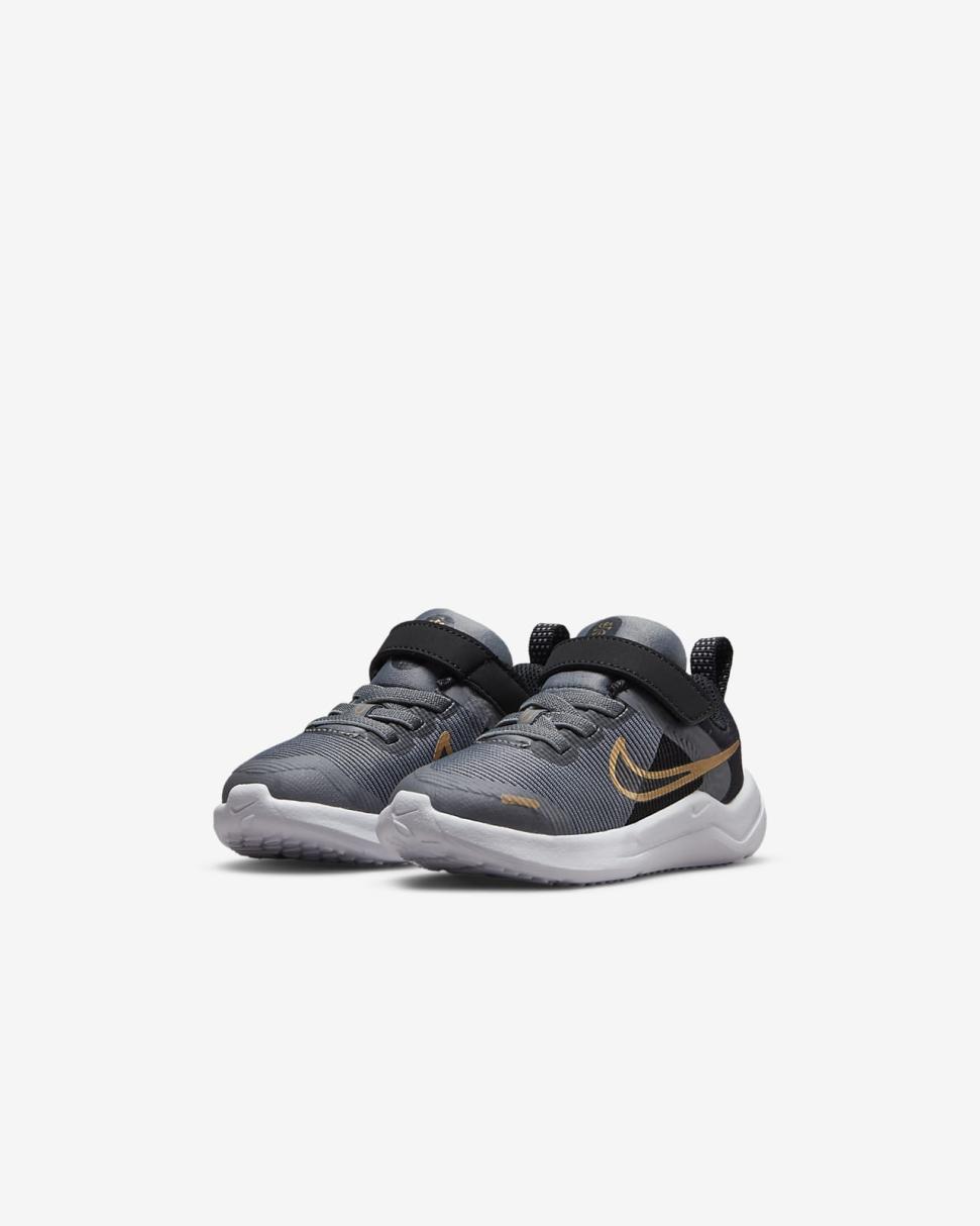 Nike Downshifter 12 Next Nature Cool Grey/Black/White/Metallic Gold | Kids Nike Lifestyle