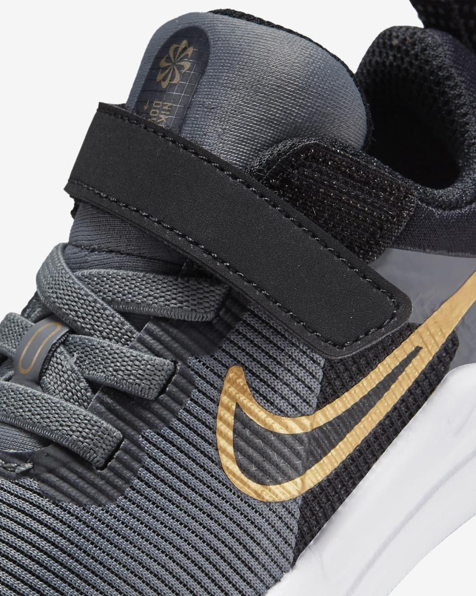 Nike Downshifter 12 Next Nature Cool Grey/Black/White/Metallic Gold | Kids Nike Lifestyle