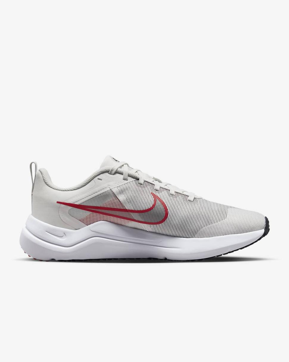 Nike Downshifter 12 Platinum Tint/Black/White/Light Crimson | Mens Nike First Day Kicks