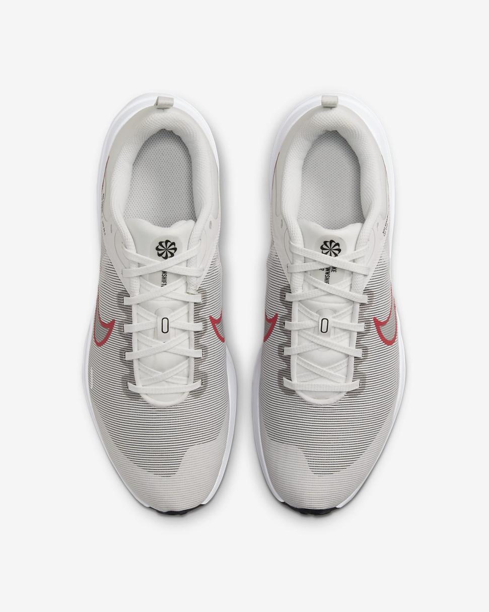 Nike Downshifter 12 Platinum Tint/Black/White/Light Crimson | Mens Nike First Day Kicks