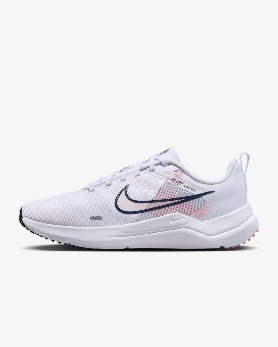 Nike Downshifter 12 Premium White/Pearl Pink/Football Grey/Midnight Navy | Womens Nike Running