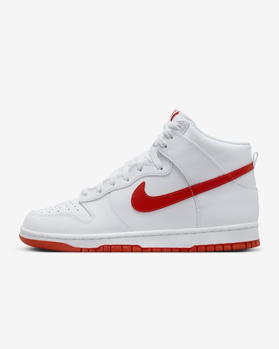 Nike Dunk Hi Retro White/White/Picante Red/Picante Red | Mens Nike Lifestyle