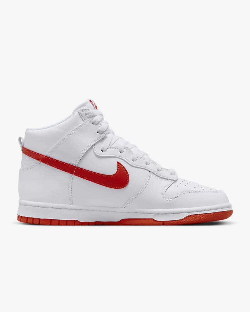 Nike Dunk Hi Retro White/White/Picante Red/Picante Red | Mens Nike Lifestyle
