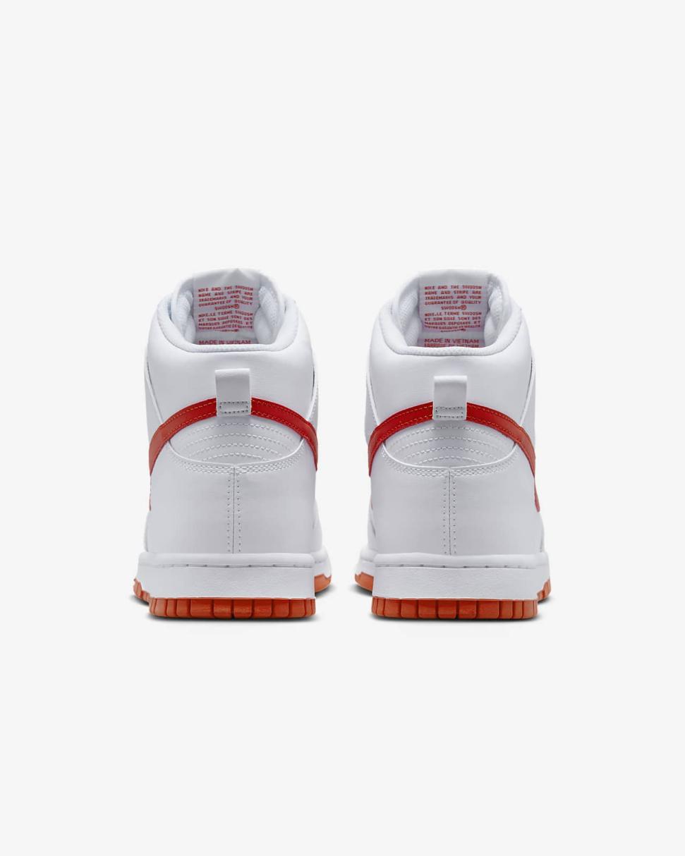 Nike Dunk Hi Retro White/White/Picante Red/Picante Red | Mens Nike Lifestyle