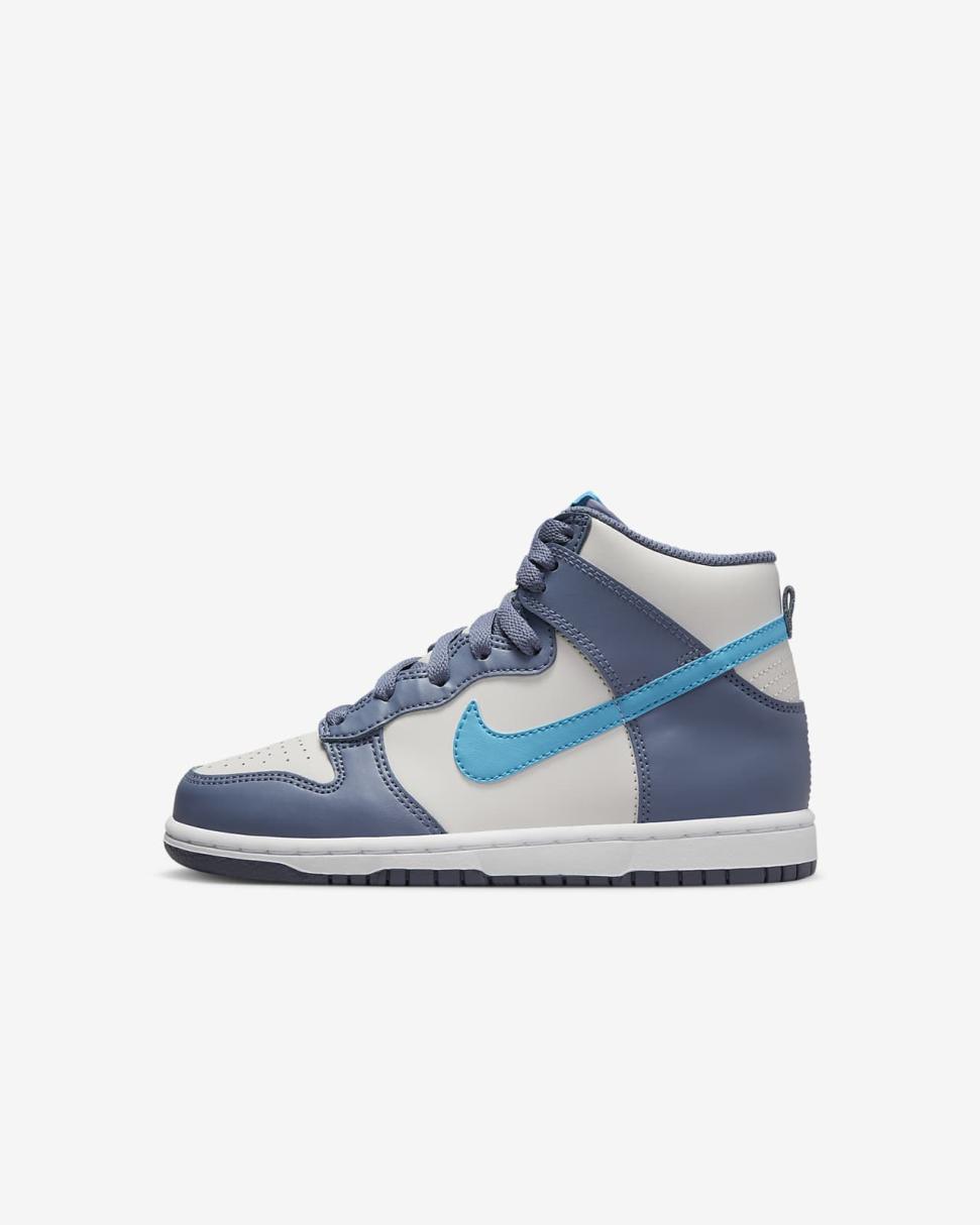 Nike Dunk High Light Bone/Diffused Blue/White/Blue Lightning | Kids Nike Dunks & Blazers
