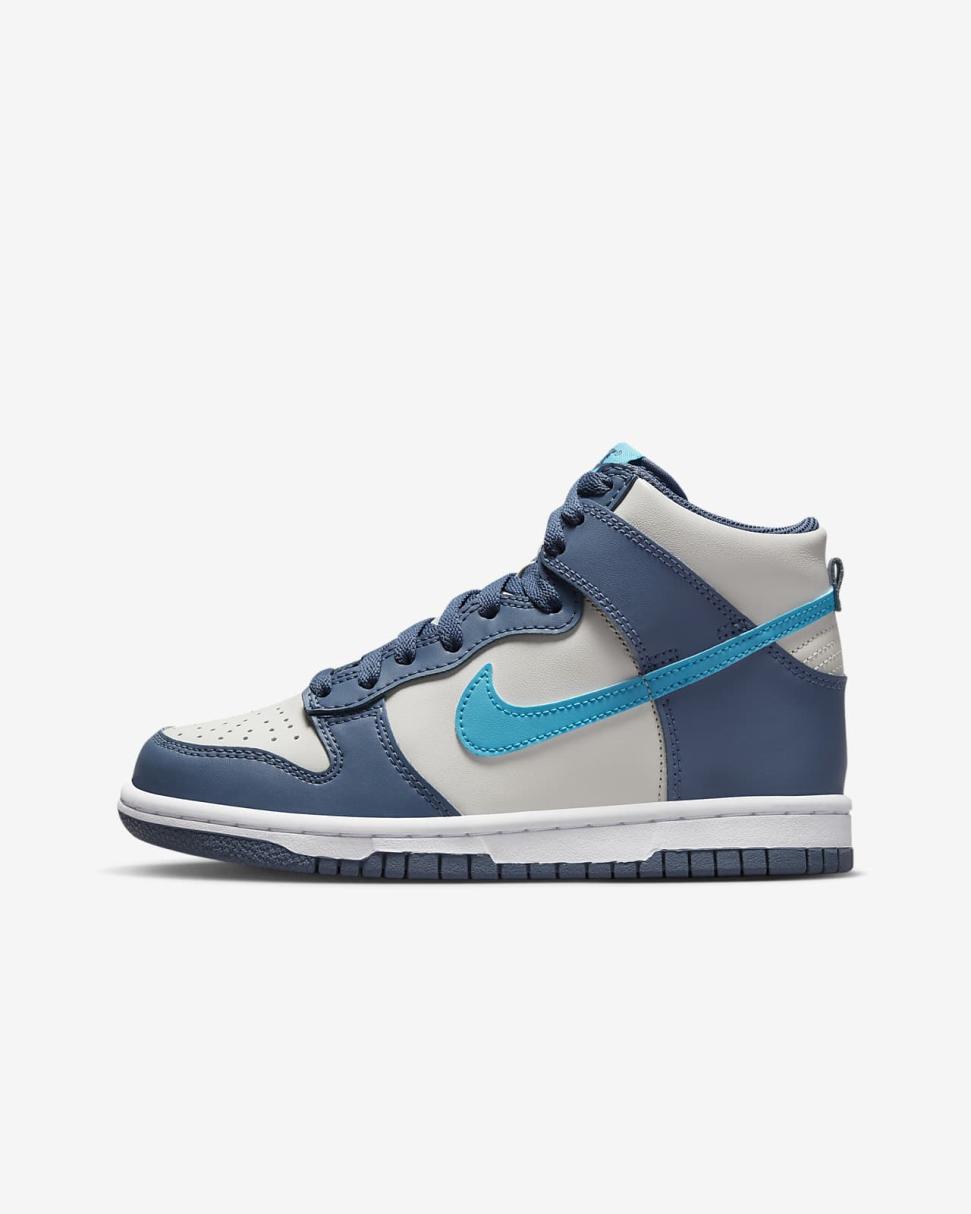 Nike Dunk High Light Bone/Diffused Blue/White/Blue Lightning | Kids Nike Dunks & Blazers
