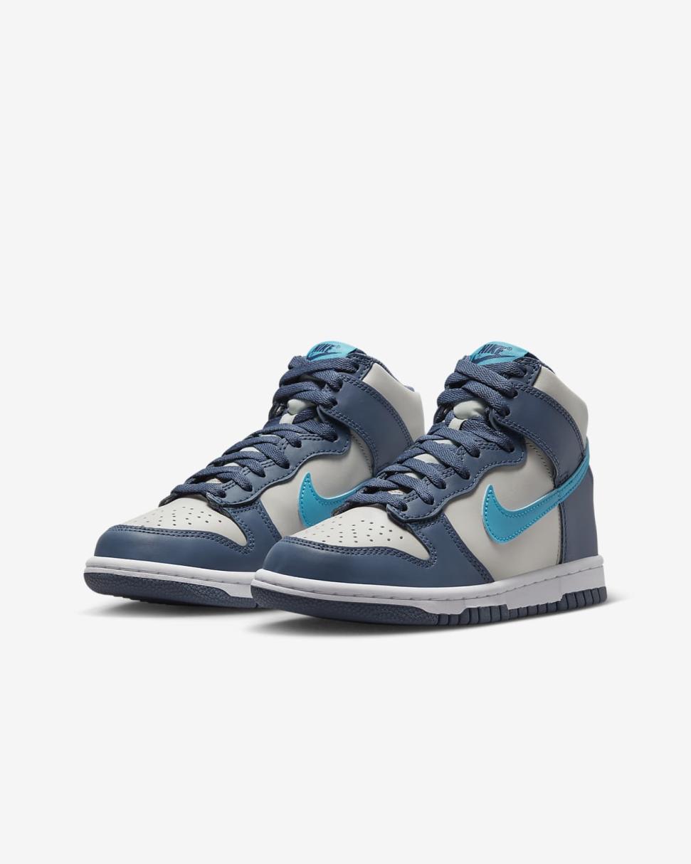 Nike Dunk High Light Bone/Diffused Blue/White/Blue Lightning | Kids Nike Dunks & Blazers