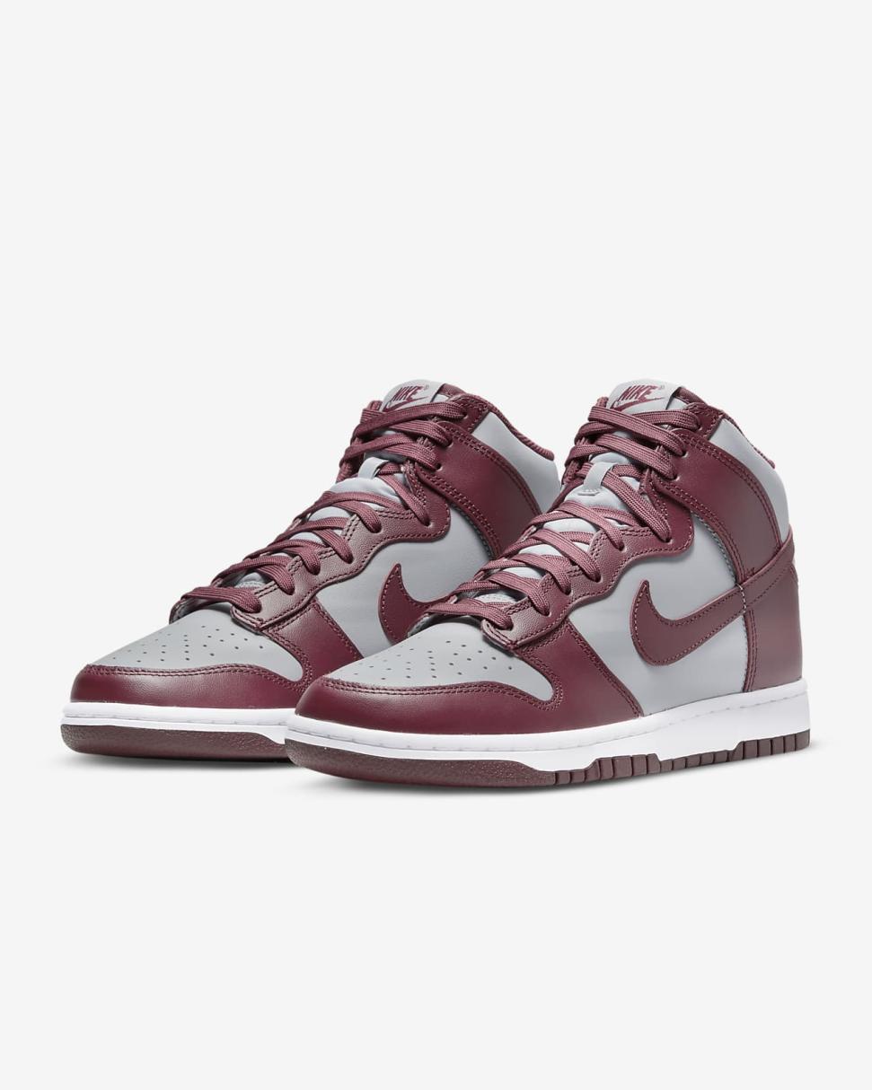 Nike Dunk High Retro Dark Beetroot/Wolf Grey/White/Dark Beetroot | Mens Nike Lifestyle
