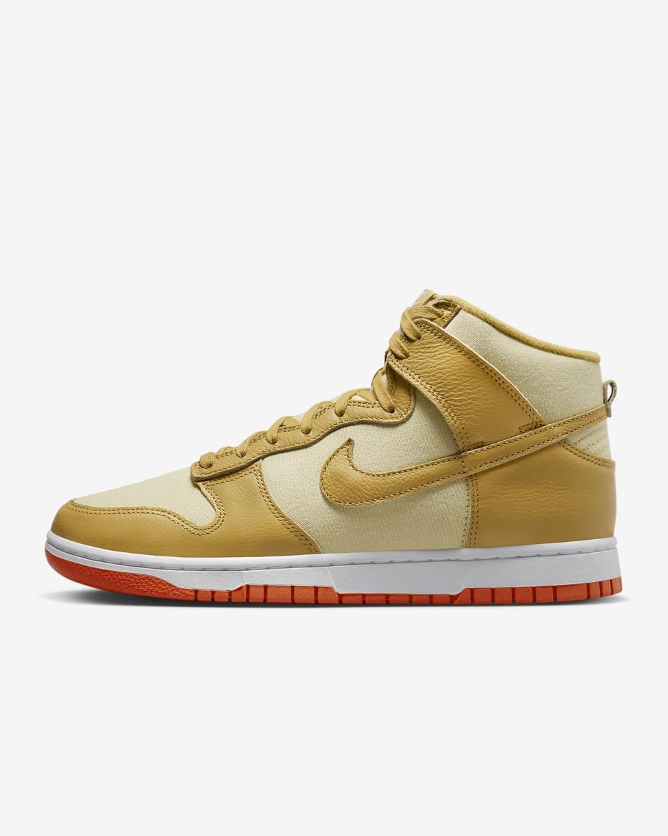 Nike Dunk High Retro Premium Team Gold/Team Gold/Safety Orange/Wheat Gold | Mens Nike Lifestyle