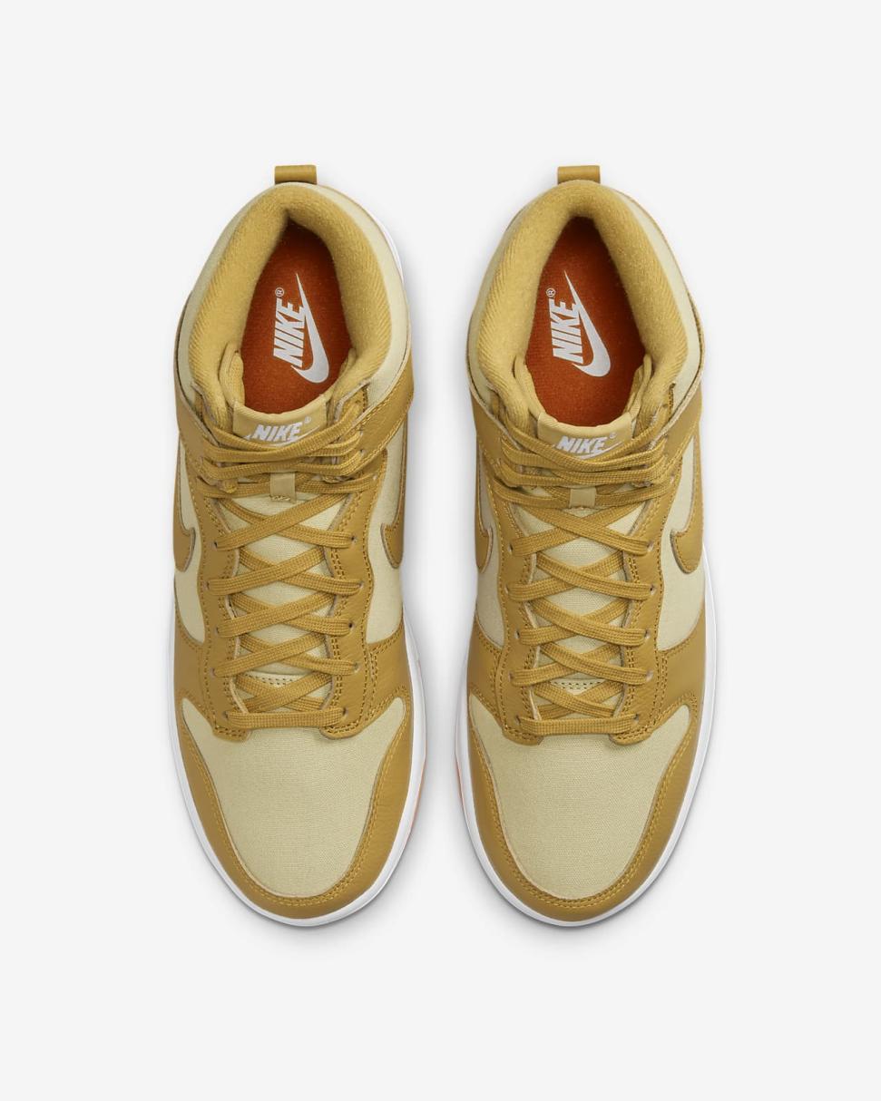 Nike Dunk High Retro Premium Team Gold/Team Gold/Safety Orange/Wheat Gold | Mens Nike Lifestyle