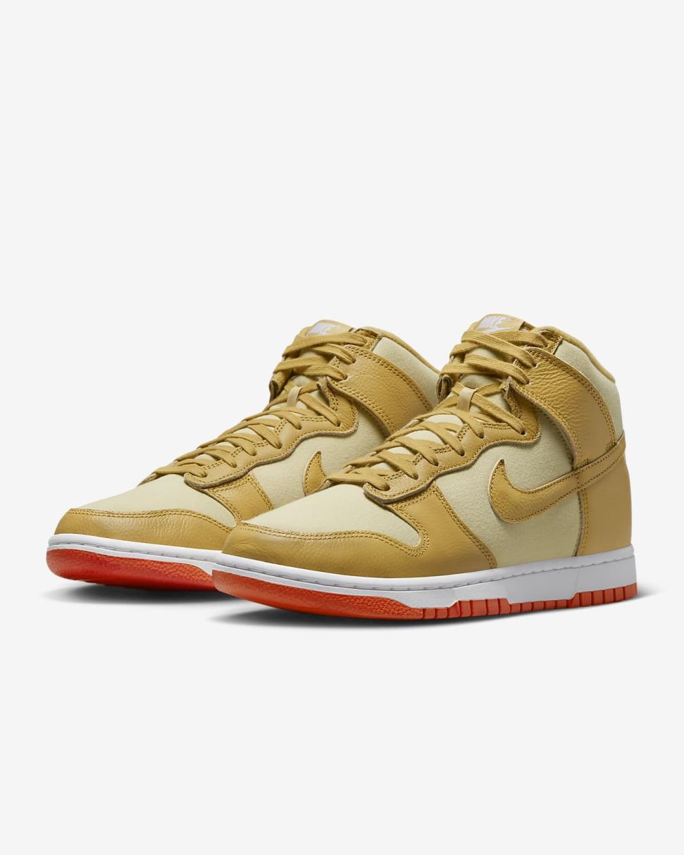 Nike Dunk High Retro Premium Team Gold/Team Gold/Safety Orange/Wheat Gold | Mens Nike Lifestyle