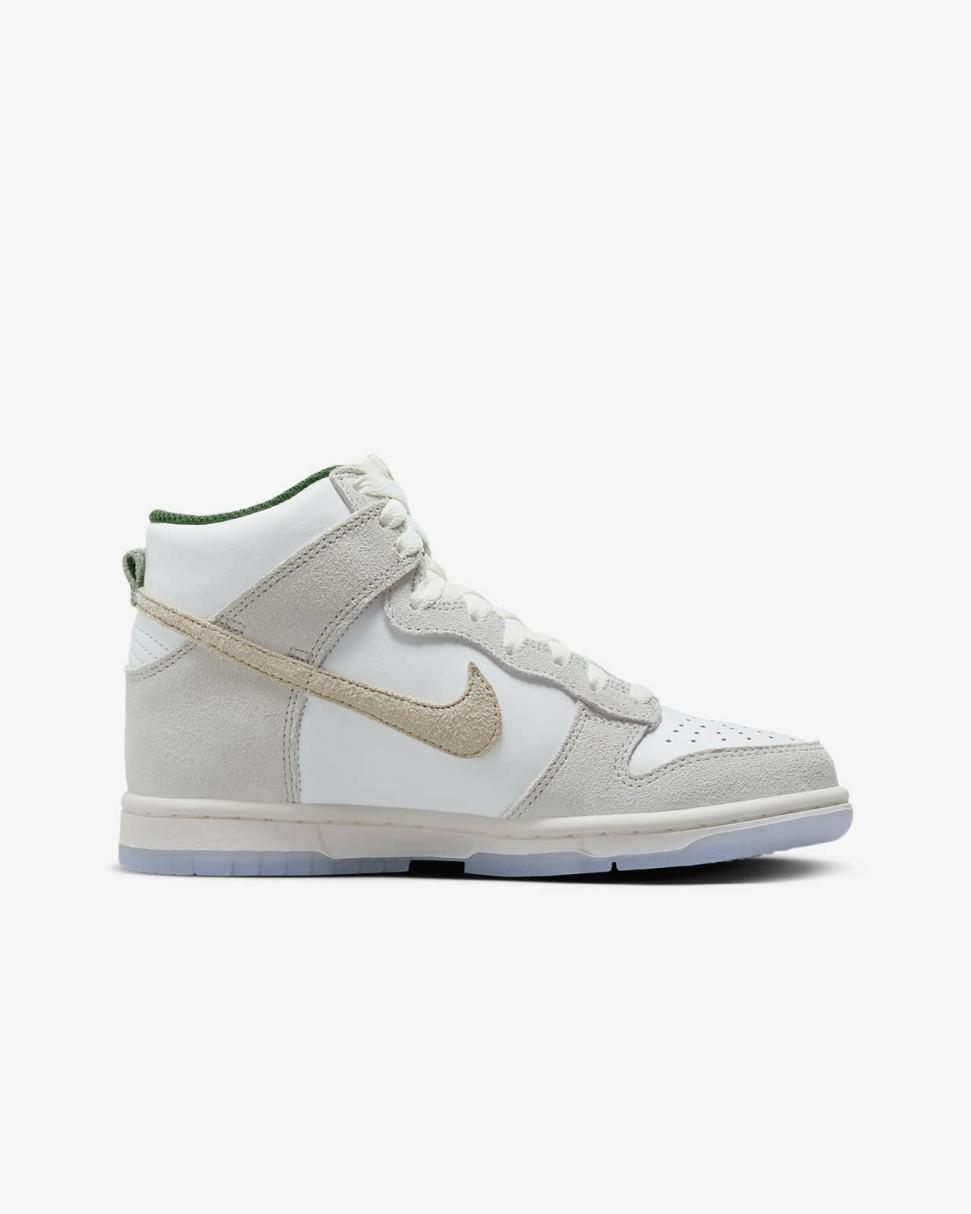 Nike Dunk High Summit White/Light Bone/Evergreen/Desert Ore | Kids Nike Dunks & Blazers