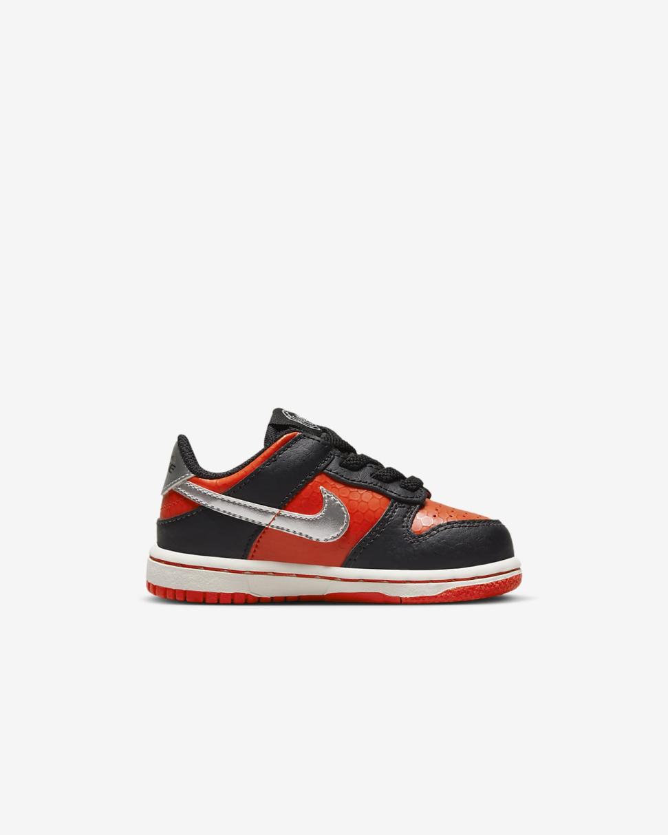 Nike Dunk Low Black/Picante Red/Summit White/Metallic Silver | Kids Nike Dunks & Blazers