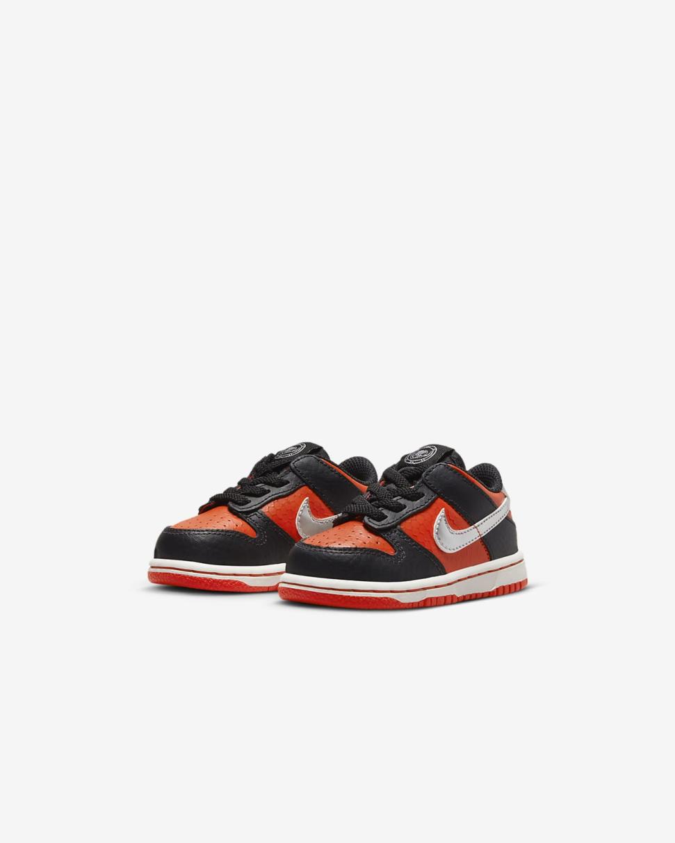 Nike Dunk Low Black/Picante Red/Summit White/Metallic Silver | Kids Nike Dunks & Blazers