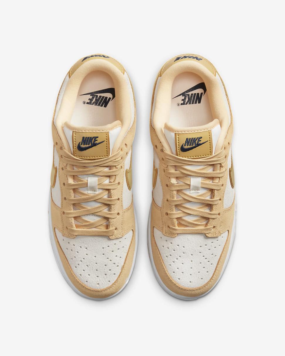 Nike Dunk Low LX Celestial Gold/Sail/Gold Suede/Wheat Gold | Womens Nike Dunks & Blazers