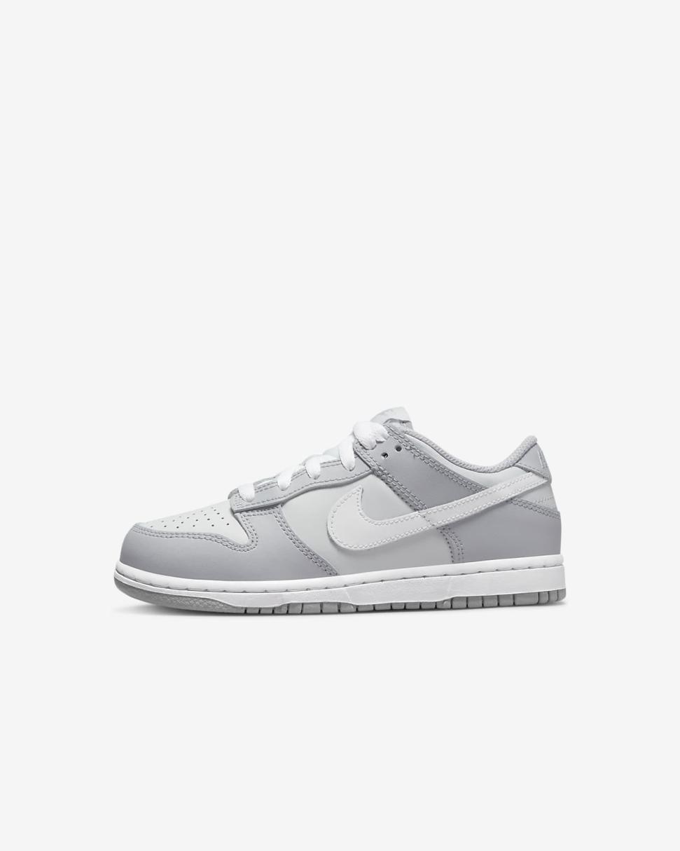 Nike Dunk Low Pure Platinum/Wolf Grey/White | Kids Nike Dunks & Blazers