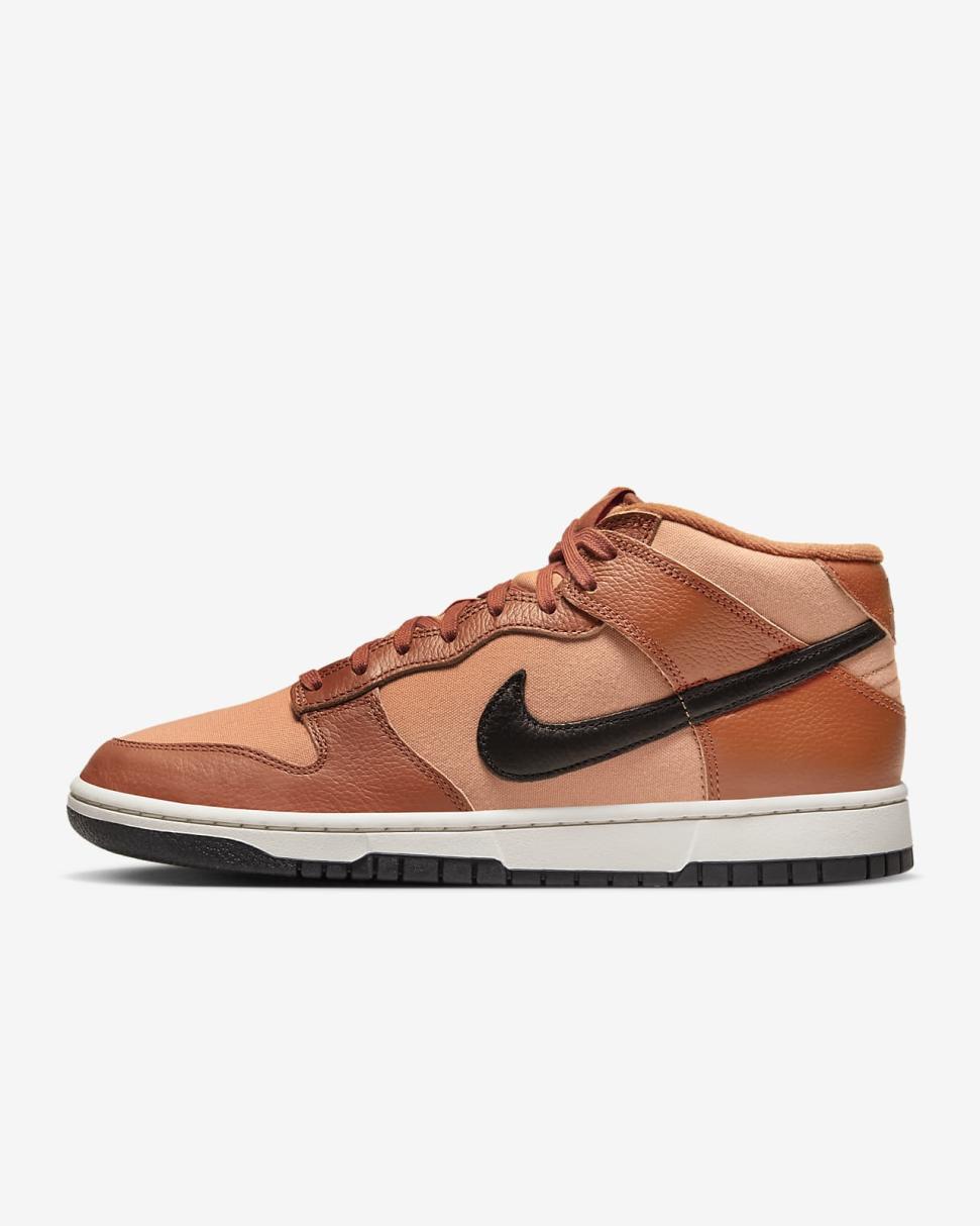 Nike Dunk Mid Amber Brown/Dark Russet/Phantom/Black | Mens Nike Lifestyle