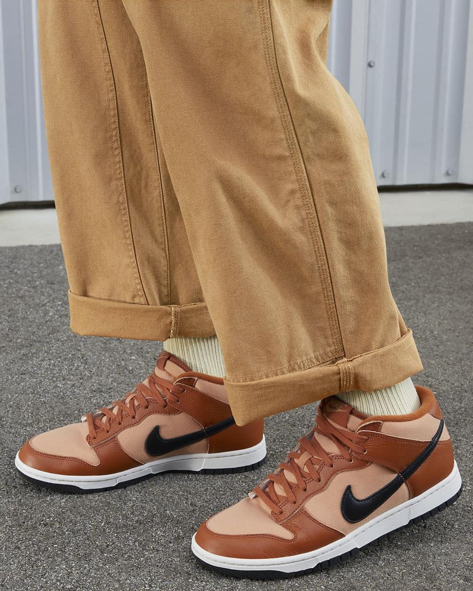 Nike Dunk Mid Amber Brown/Dark Russet/Phantom/Black | Mens Nike Lifestyle