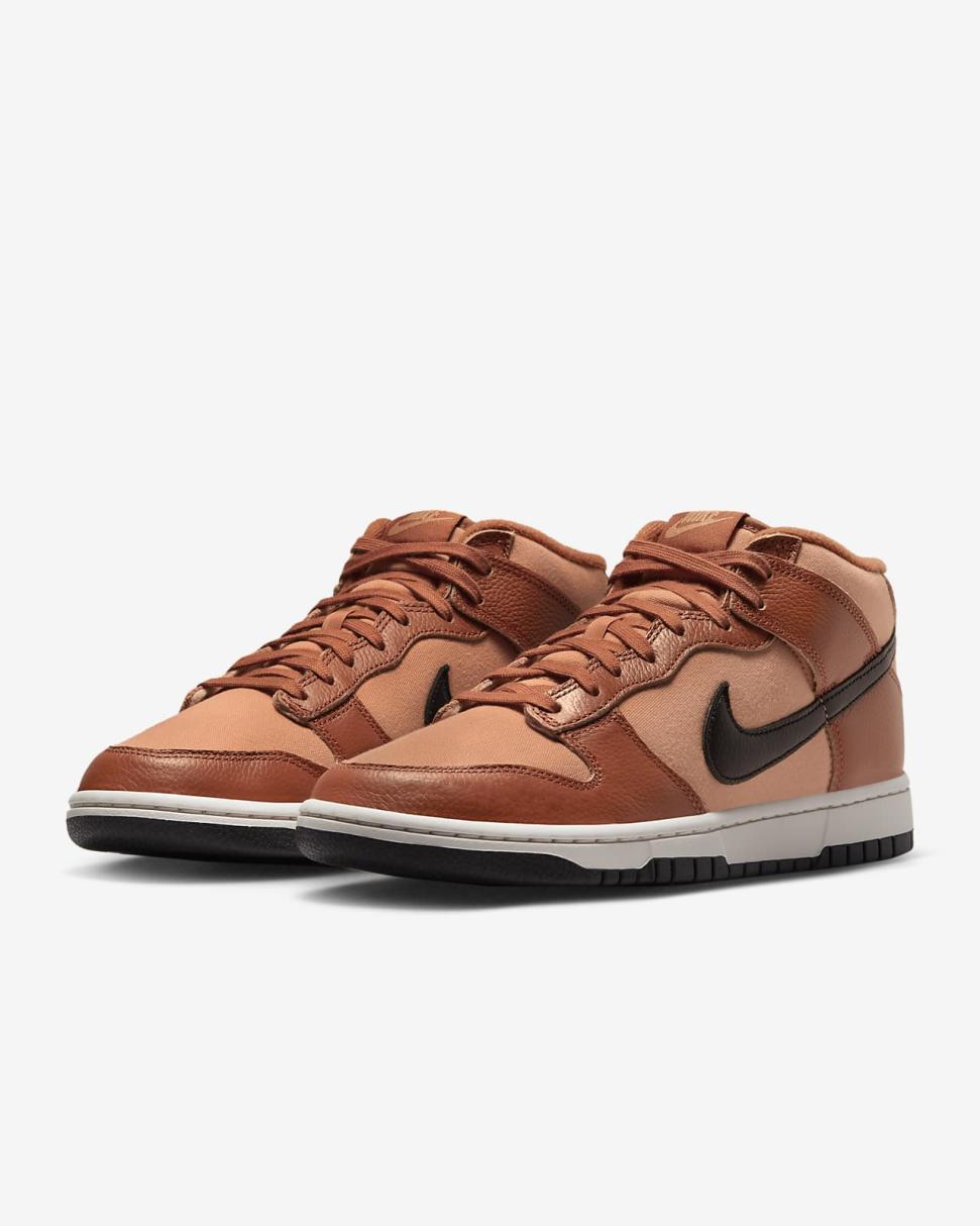 Nike Dunk Mid Amber Brown/Dark Russet/Phantom/Black | Mens Nike Lifestyle