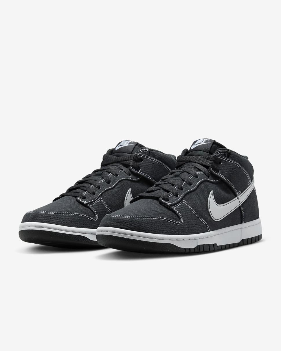 Nike Dunk Mid Off Noir/Off Noir/White/White | Mens Nike Lifestyle