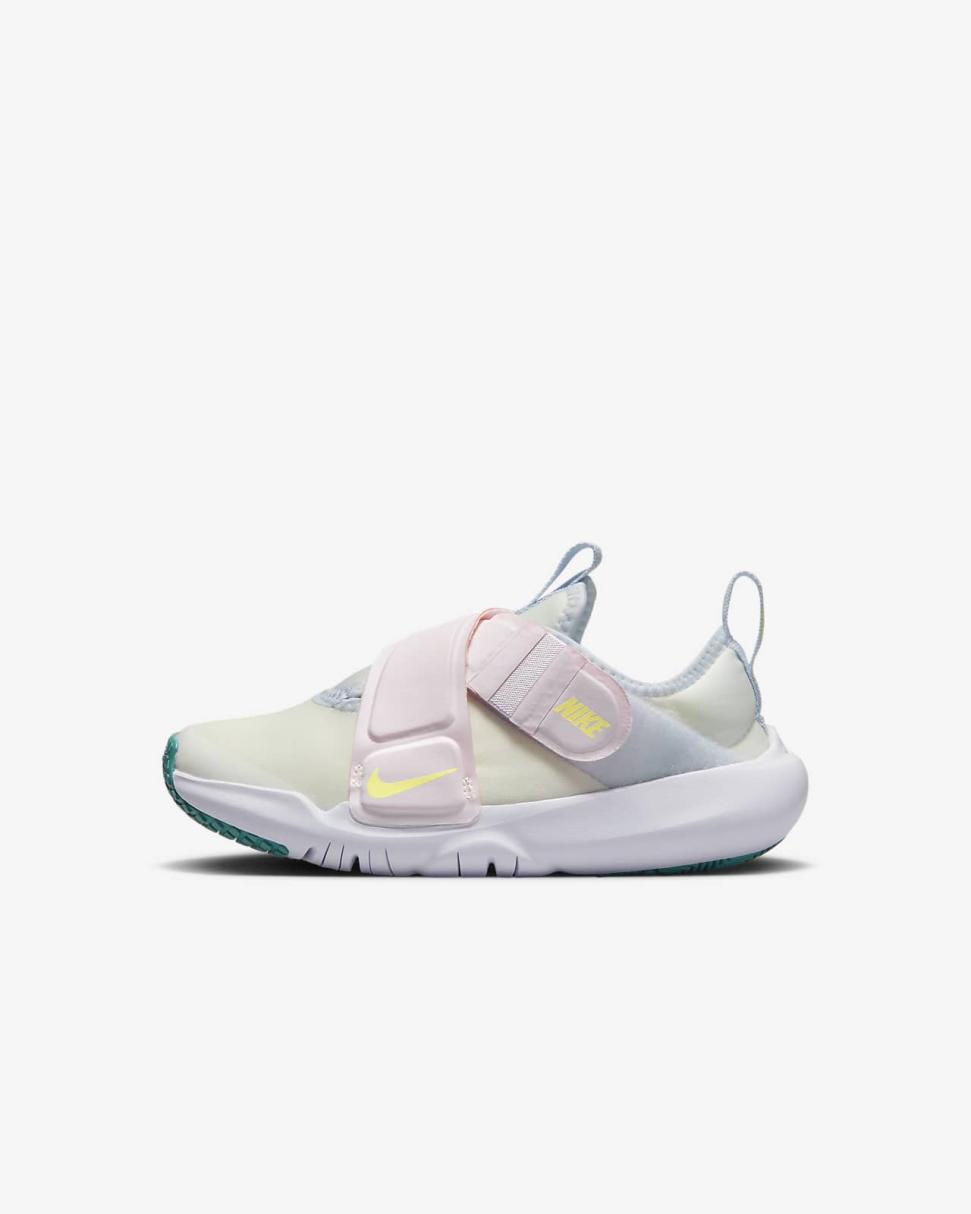 Nike Flex Advance Summit White/Pearl Pink/Football Grey/Citron Tint | Kids Nike Lifestyle