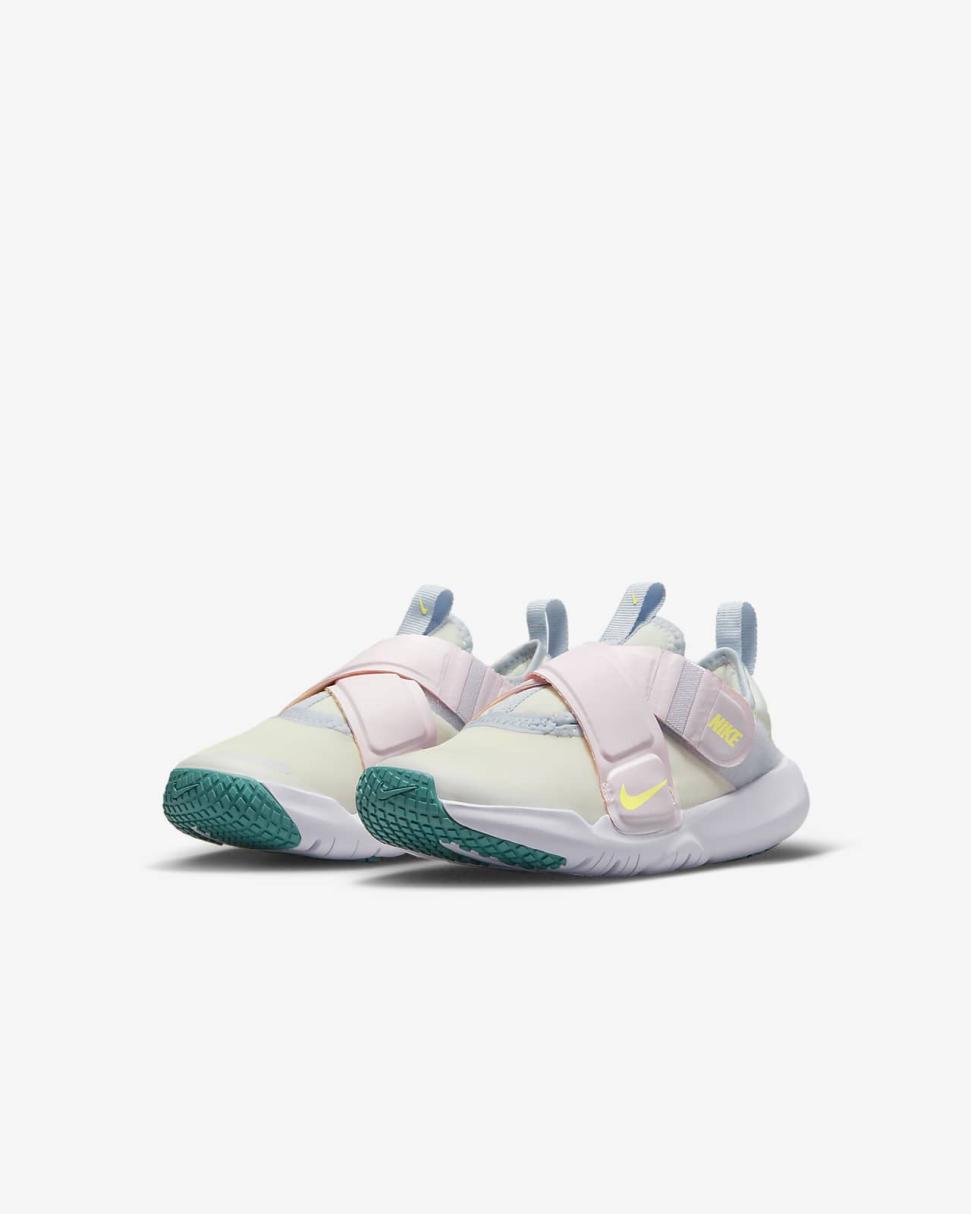 Nike Flex Advance Summit White/Pearl Pink/Football Grey/Citron Tint | Kids Nike Lifestyle