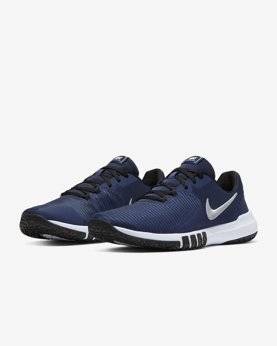 Nike Flex Control 4 Midnight Navy/Black/White/Metallic Silver | Mens Nike Training & Gym