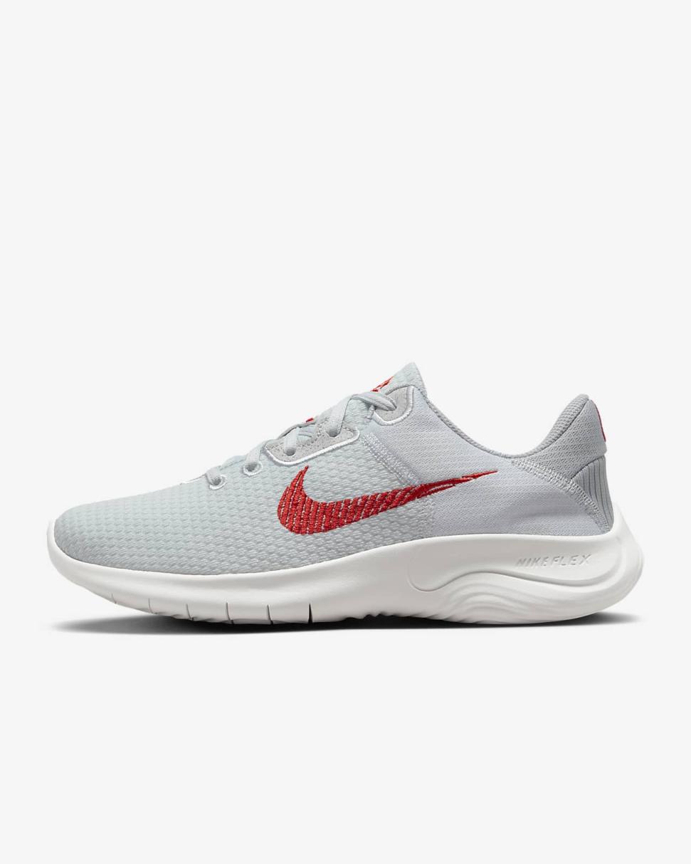 Nike Flex Experience Run 11 Pure Platinum/Wolf Grey/Summit White/Light Crimson | Womens Nike Running