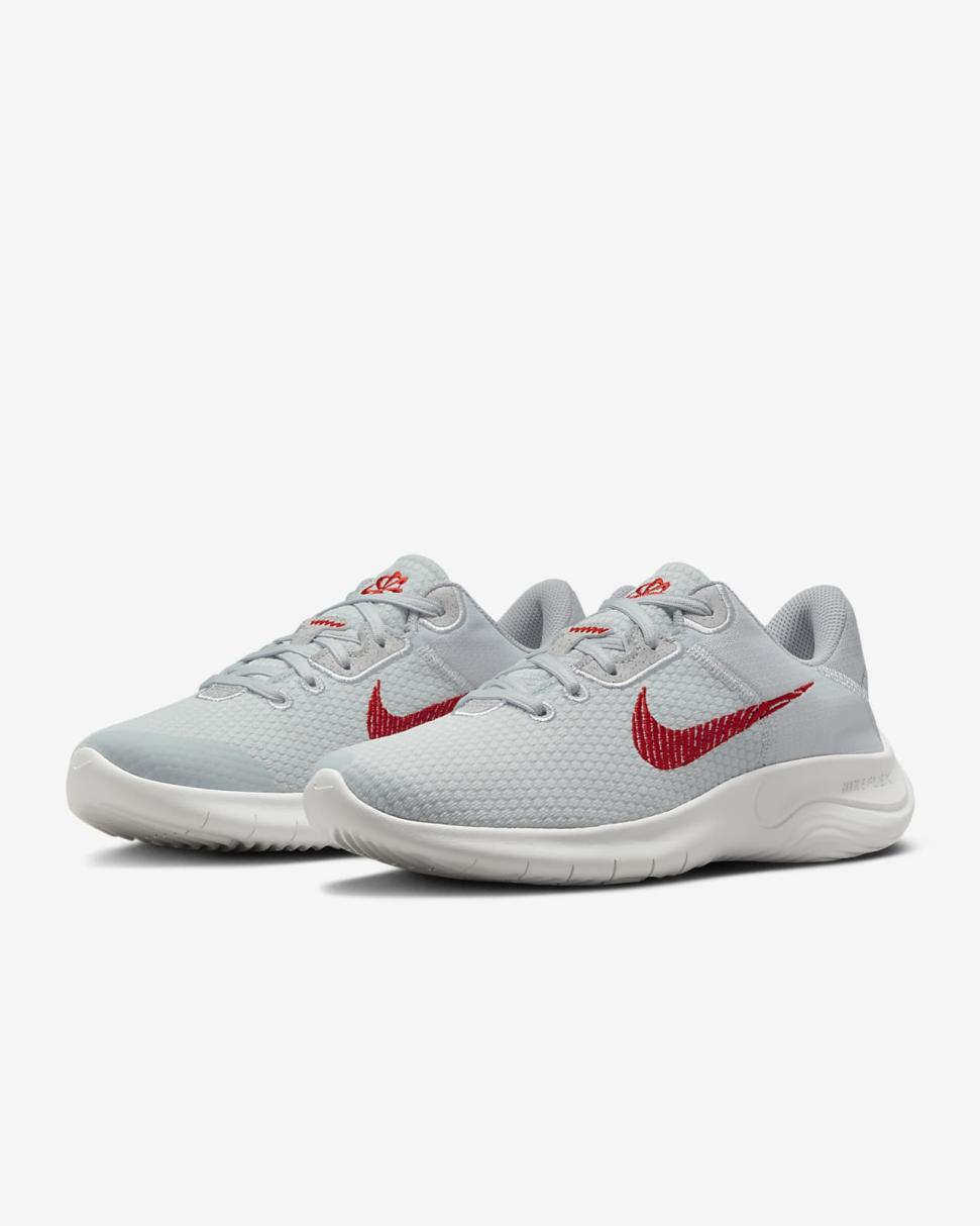 Nike Flex Experience Run 11 Pure Platinum/Wolf Grey/Summit White/Light Crimson | Womens Nike Running