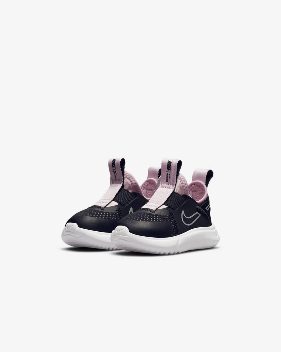 Nike Flex Plus Black/Pink Foam/Metallic Silver | Kids Nike Running