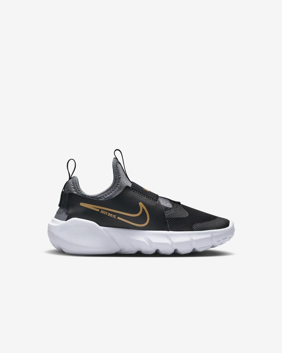 Nike Flex Runner 2 Black/Cool Grey/White/Metallic Gold | Kids Nike First Day Kicks
