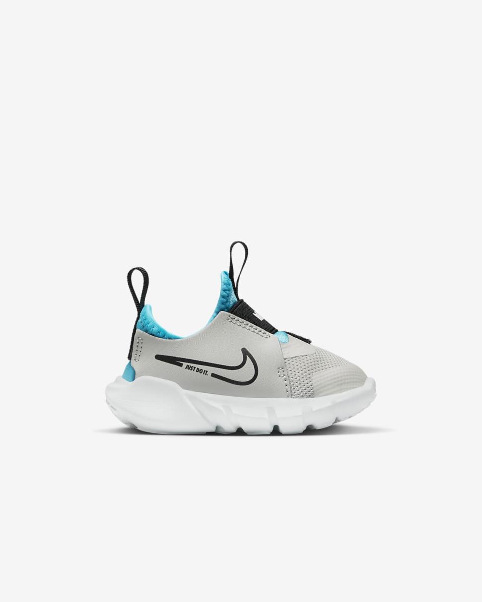 Nike Flex Runner 2 Light Iron Ore/Blue Lightning/White/Black | Kids Nike First Day Kicks