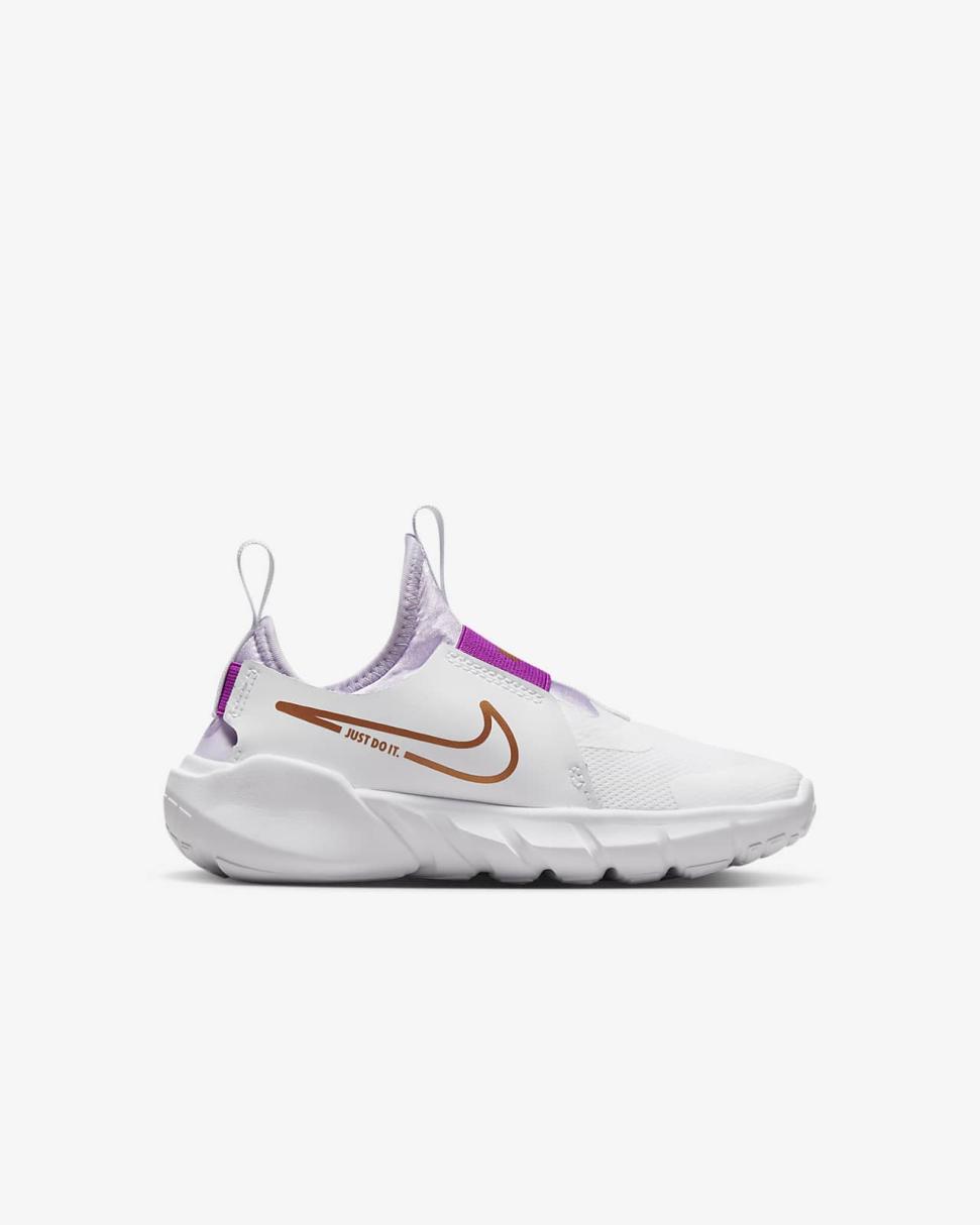 Nike Flex Runner 2 White/Violet Frost/Vivid Purple/Metallic Copper | Kids Nike First Day Kicks