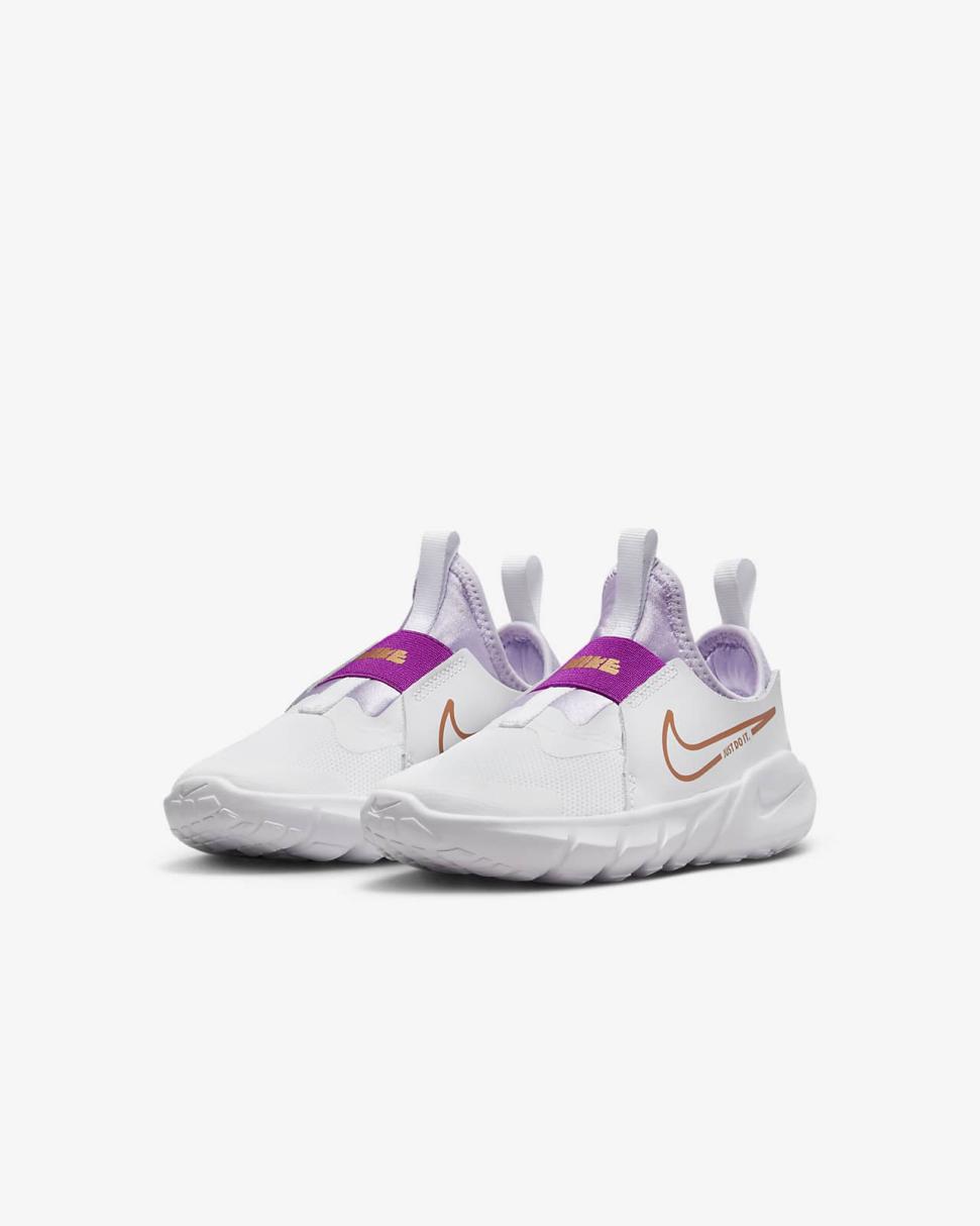 Nike Flex Runner 2 White/Violet Frost/Vivid Purple/Metallic Copper | Kids Nike First Day Kicks