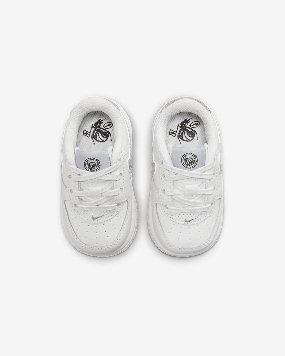 Nike Force 1 Low SE Summit White/White/Wolf Grey/Metallic Silver | Kids Nike Air Force 1